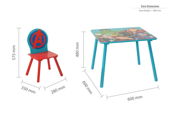 4pc marvel avengers furniture table and chair set on sale with storage and toy box